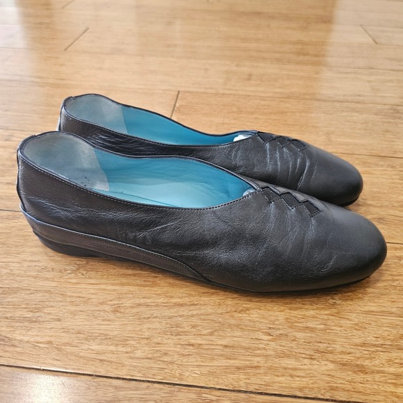 Thierry Rabotin Grace Leather Flats Women 39.5 Black US Size 9.5 - Picture 4 of 8